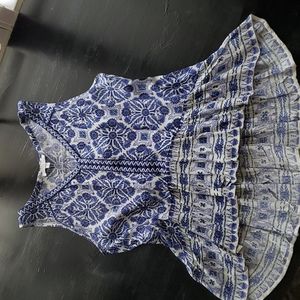 Patrons Of Prace Blue and white high low Tank top